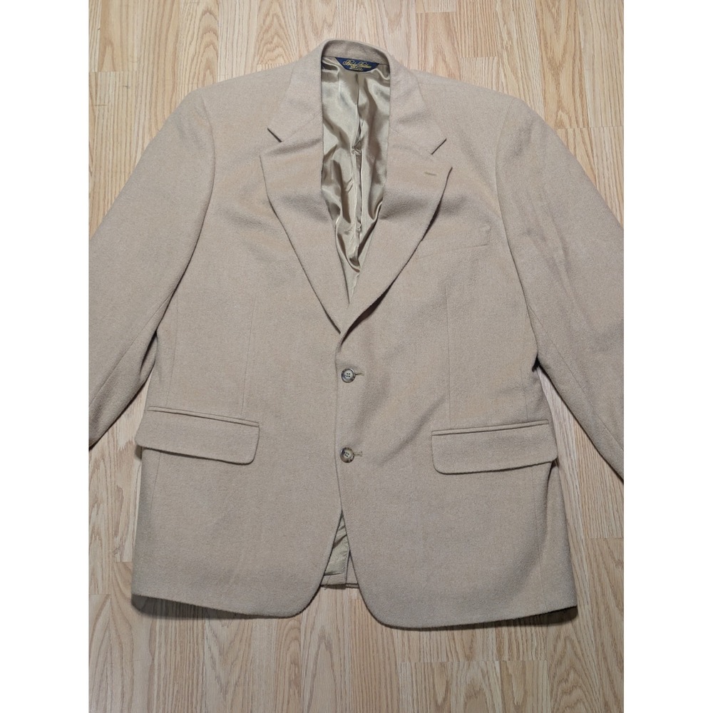 Brooks Brothers Mens 100% Camel Hair Two Button Blazer Sport Coat 44 RG Tan